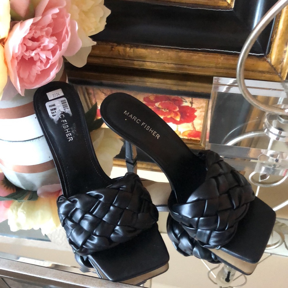 Marc Fisher Brizo Heeled Sandal Black MSRP $89 - Picture 7 of 15